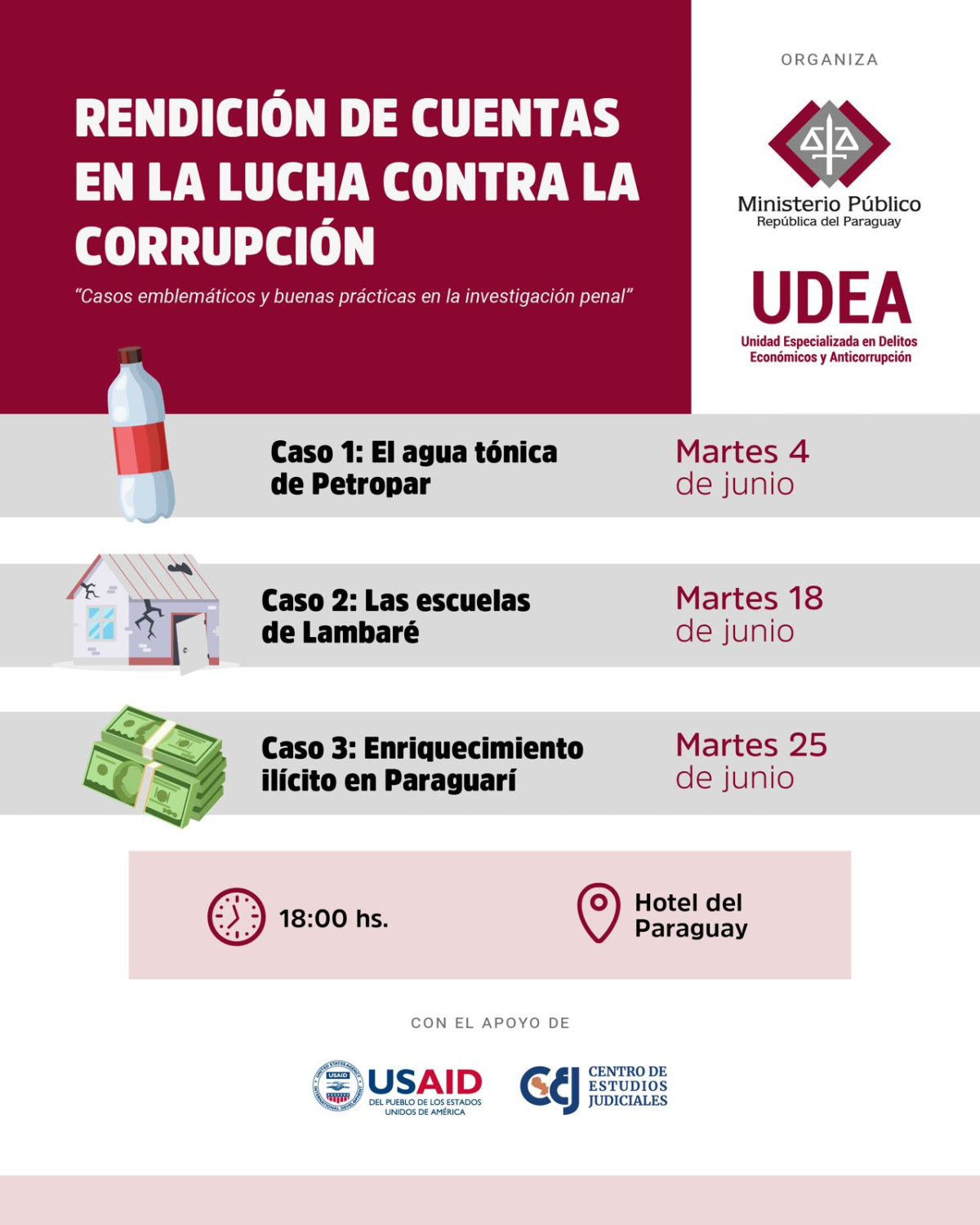 Informarán resultados de investigaciones de emblemáticos casos de corrupción
